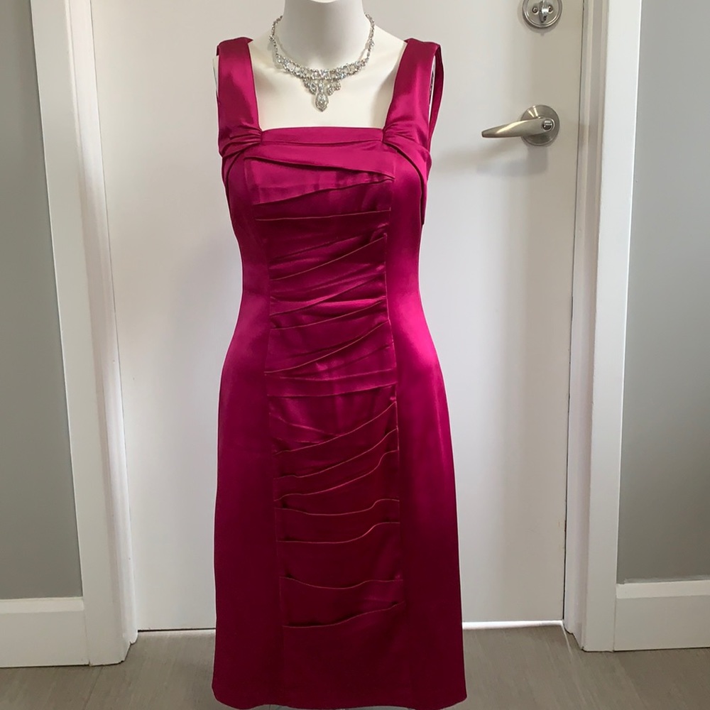 JAX Fuchsia pink satin dress